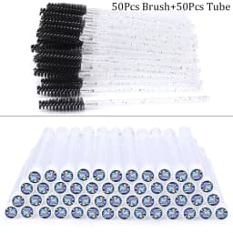 50/100pcs Diamond Eyebrow Brush Tube Disposable Eyelash Brush Reusable Crystal Eyelash Brush Replaceable Dust-proof Makeup Sets