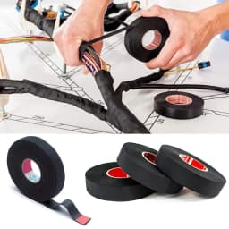15M Heat-Resistant Flame Retardant Tape Cable Management Coroplast Adhesive Cloth Tapes For Car Harness Wiring Loom Protection