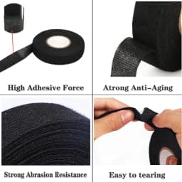 15M Heat-Resistant Flame Retardant Tape Cable Management Coroplast Adhesive Cloth Tapes For Car Harness Wiring Loom Protection