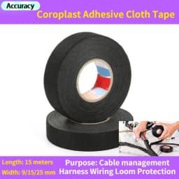 15M Heat-Resistant Flame Retardant Tape Cable Management Coroplast Adhesive Cloth Tapes For Car Harness Wiring Loom Protection