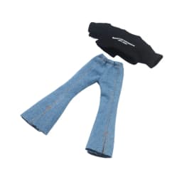 Blyth Clothes Azone OB22 OB24 Doll Accessories Fashion Short T Black White Jeans Plaid Pants Toy Gift
