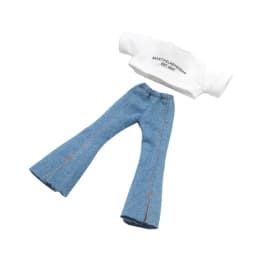 Blyth Clothes Azone OB22 OB24 Doll Accessories Fashion Short T Black White Jeans Plaid Pants Toy Gift