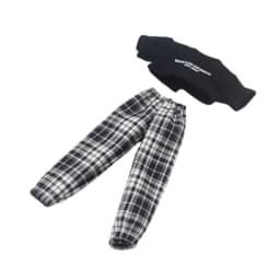 Blyth Clothes Azone OB22 OB24 Doll Accessories Fashion Short T Black White Jeans Plaid Pants Toy Gift