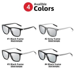 Classic Fishing Sunglasses Men Polarized Metal Square Frame UV400 Photochromic Goggles Women Driving Discoloration Eyewear