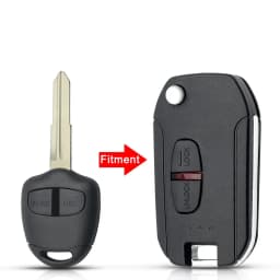 KEYYOU 2/3 Button Modified Flip Car Remote Key Shell Case For Mitsubishi New ASX GRANDIS Outlander LANCER-EX Right Left Blade