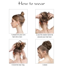 Synthetic Messy Hair Bun Extensions Big Curly Elastic Hair Scrunchies Hairpieces Chignon Donut Updo Hair Pieces for Women