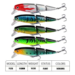Multi Section Sea Bass Hard Fishing Lure 3D Fish Eyes 1PCS Crankbaits Minnow Fake Artificial Bait Suit for Fishing Carp Tackle