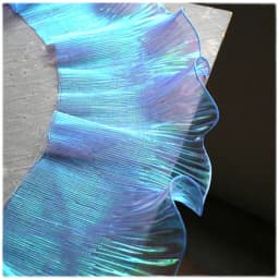 1 Yard Blue Lace Fabric Pleated Mermaid Effect Laser Neon Luster For Christmas Women Dress Festival Decorative 15CM Wide