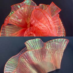 1 Yard Blue Lace Fabric Pleated Mermaid Effect Laser Neon Luster For Christmas Women Dress Festival Decorative 15CM Wide