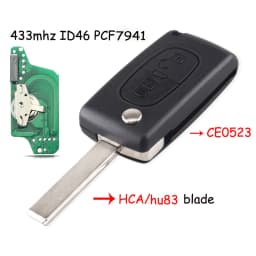 KEYYOU 2/3 Buttons Filp Remote Car Key 433MHz For Citroen C1 C2 C3 C4 C5 Berlingo Picasso For Peugeot 207 307 ID46 CE0536 CE0523