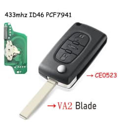 KEYYOU 2/3 Buttons Filp Remote Car Key 433MHz For Citroen C1 C2 C3 C4 C5 Berlingo Picasso For Peugeot 207 307 ID46 CE0536 CE0523