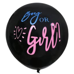 1Set 36'' Giant Boy or Girl Black Latex Balloon Blue Pink Confetti Baby Shower Globos Gender Reveal Party Decoration Supplies