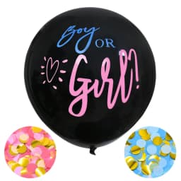 1Set 36'' Giant Boy or Girl Black Latex Balloon Blue Pink Confetti Baby Shower Globos Gender Reveal Party Decoration Supplies
