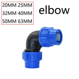 20/25/32/40/50/63mm PVC PE Tube Tap Water Splitter Plastic Quick Valve Connector Garden Farm Irrigation Water Pipe Fittings