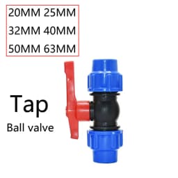 20/25/32/40/50/63mm PVC PE Tube Tap Water Splitter Plastic Quick Valve Connector Garden Farm Irrigation Water Pipe Fittings