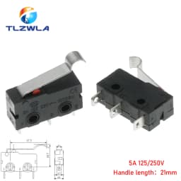 Micro Switch Copper Contact 5A 125/250V Mini Limit Switch No Nc 2/3Pin Roller Arc Rod Quick Button Switch