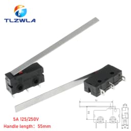 Micro Switch Copper Contact 5A 125/250V Mini Limit Switch No Nc 2/3Pin Roller Arc Rod Quick Button Switch