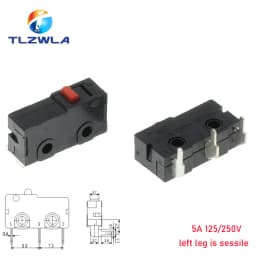 Micro Switch Copper Contact 5A 125/250V Mini Limit Switch No Nc 2/3Pin Roller Arc Rod Quick Button Switch