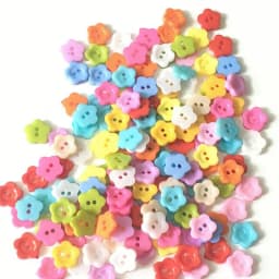 100Pcs Cute Plum Blossom Flower Buttons,Sewing Buttons Craft DIY Children's Handmade Buttons,Children's Sweater Buttons