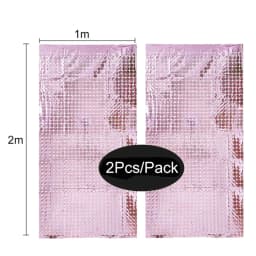 2 Pack Party Glitter Curtain Backdrop Decorations Silver Rose Gold Laser Party Curtain for Birthday Wedding Party Background