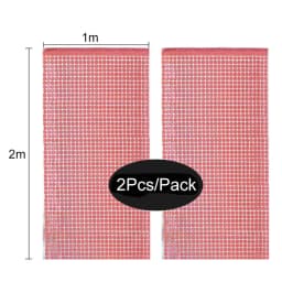 2 Pack Party Glitter Curtain Backdrop Decorations Silver Rose Gold Laser Party Curtain for Birthday Wedding Party Background