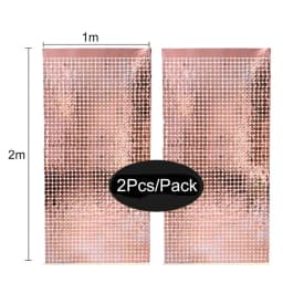 2 Pack Party Glitter Curtain Backdrop Decorations Silver Rose Gold Laser Party Curtain for Birthday Wedding Party Background