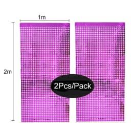 2 Pack Party Glitter Curtain Backdrop Decorations Silver Rose Gold Laser Party Curtain for Birthday Wedding Party Background