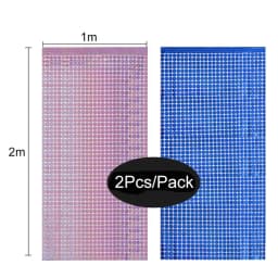 2 Pack Party Glitter Curtain Backdrop Decorations Silver Rose Gold Laser Party Curtain for Birthday Wedding Party Background