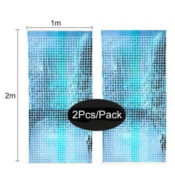2 Pack Party Glitter Curtain Backdrop Decorations Silver Rose Gold Laser Party Curtain for Birthday Wedding Party Background