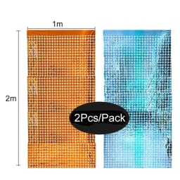 2 Pack Party Glitter Curtain Backdrop Decorations Silver Rose Gold Laser Party Curtain for Birthday Wedding Party Background