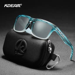KDEAM Classic Square Sunglasses Men Women Category 3 Polarized Sun Glasses Unique Frame Surface Eyewear With Case Box KD332