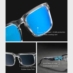 KDEAM Classic Square Sunglasses Men Women Category 3 Polarized Sun Glasses Unique Frame Surface Eyewear With Case Box KD332