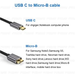 Type C to Micro B Cable USB-C to Micro B Hard Disk Extender Cable For Macbook Hard Drive Disk HDD SSD Case USB Type C Micro B Ca