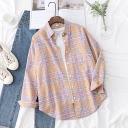 Brand Casual Women's Plaid Shirt 2025 Autumn New Boutique Ladies Loose Blouse and Tops Female Long Sleeve Blouses Clothes