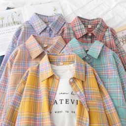 Brand Casual Women's Plaid Shirt 2025 Autumn New Boutique Ladies Loose Blouse and Tops Female Long Sleeve Blouses Clothes
