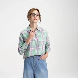 Brand Casual Women's Plaid Shirt 2025 Autumn New Boutique Ladies Loose Blouse and Tops Female Long Sleeve Blouses Clothes