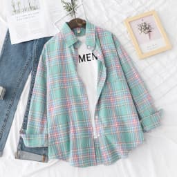 Brand Casual Women's Plaid Shirt 2025 Autumn New Boutique Ladies Loose Blouse and Tops Female Long Sleeve Blouses Clothes