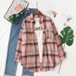 Brand Casual Women's Plaid Shirt 2025 Autumn New Boutique Ladies Loose Blouse and Tops Female Long Sleeve Blouses Clothes