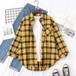 Brand Casual Women's Plaid Shirt 2025 Autumn New Boutique Ladies Loose Blouse and Tops Female Long Sleeve Blouses Clothes