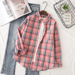 Brand Casual Women's Plaid Shirt 2025 Autumn New Boutique Ladies Loose Blouse and Tops Female Long Sleeve Blouses Clothes