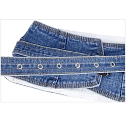 Denim color shapewear women Gothic steamppunk waist cinchr Bustiers Black nickel buckel Pin Slide buckel Belts for ladies Girdle