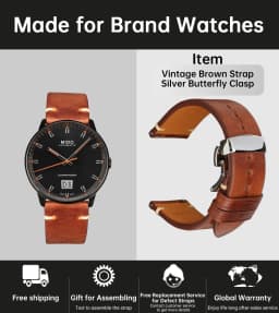 MAIKES Handmade Watchband Butterfly Buckle Vegetable Tanned Cow Leather Made In Italy Quick Release Bracelet Band Watch Strap