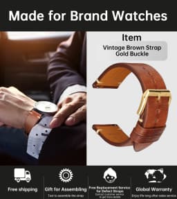 MAIKES Handmade Watchband Butterfly Buckle Vegetable Tanned Cow Leather Made In Italy Quick Release Bracelet Band Watch Strap