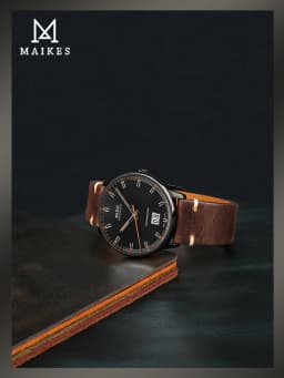 MAIKES Handmade Watchband Butterfly Buckle Vegetable Tanned Cow Leather Made In Italy Quick Release Bracelet Band Watch Strap