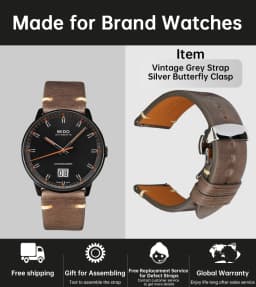 MAIKES Handmade Watchband Butterfly Buckle Vegetable Tanned Cow Leather Made In Italy Quick Release Bracelet Band Watch Strap
