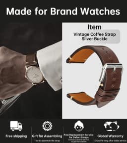 MAIKES Handmade Watchband Butterfly Buckle Vegetable Tanned Cow Leather Made In Italy Quick Release Bracelet Band Watch Strap