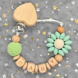 Custom Name Personalise Beech Baby Boy Girl Pacifier Clips Holder Chain Chew Silicone Crown Infant Newborn Teether Teething Gift
