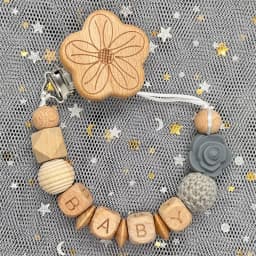 Custom Name Personalise Beech Baby Boy Girl Pacifier Clips Holder Chain Chew Silicone Crown Infant Newborn Teether Teething Gift
