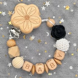 Custom Name Personalise Beech Baby Boy Girl Pacifier Clips Holder Chain Chew Silicone Crown Infant Newborn Teether Teething Gift