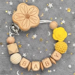 Custom Name Personalise Beech Baby Boy Girl Pacifier Clips Holder Chain Chew Silicone Crown Infant Newborn Teether Teething Gift